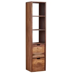 Vägghylla Wohnling Vägghylla i massivt trä, väggmonterad, 2 lådor, 150 cm, lantlig stil - Förvaring Kampanj