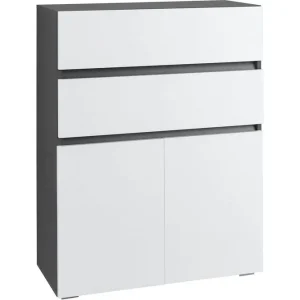 Badrumsskåp Wisla 76x35x98 cm, Antracit/Vit - Förvaring Kundfavorit