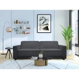 Bäddsoffa Allie Antracit, Cordoroy, 81x225x91 cm - Möbler Fynd