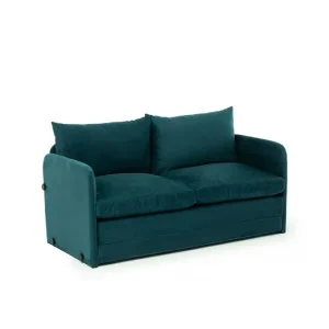 2-sits bäddsoffa Rubby (148 x 70 x 66 cm) Petrolgrön - Möbler Fynd